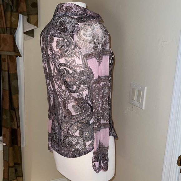 INC International Concepts L/S Shirt Small Button Up Sparkly Buttons - Picture 3 of 15